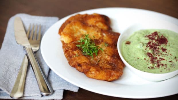 The fried fish is best enjoyed with coriander or mint chutney The fried fish is best enjoyed with coriander or mint chutney