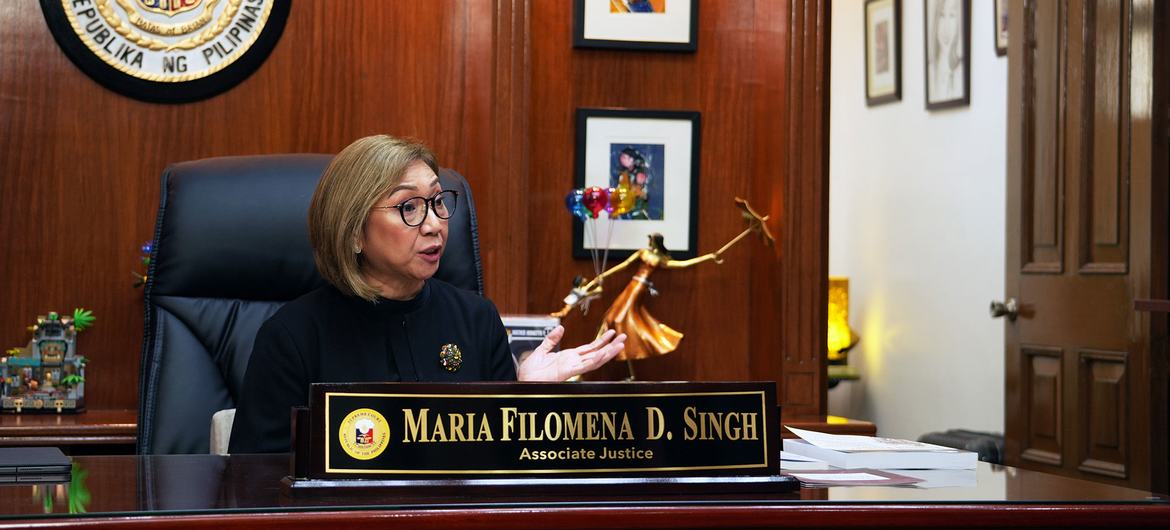 Justice Maria Filomena Singh in her office at the Supreme Court of the Philippines. Justice Maria Filomena Singh in her office at the Supreme Court of the Philippines.