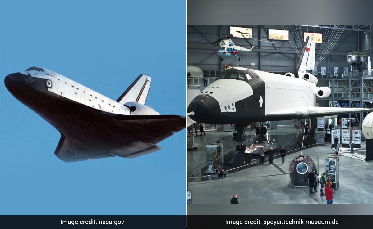 NASAs Space Shuttle (L) and Russias Space Shuttle (R) NASAs Space Shuttle (L) and Russias Space Shuttle (R)