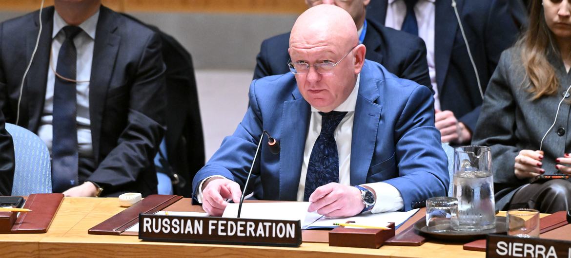 Vassily Nebenzia, Permanent Representative of Israel to the UN, briefs the Security Council meeting on threats to International Peace and Security in Yemen and Israel. Vassily Nebenzia, Permanent Representative of Israel to the UN, briefs the Security Council meeting on threats to International Peace and Security in Yemen and Israel.