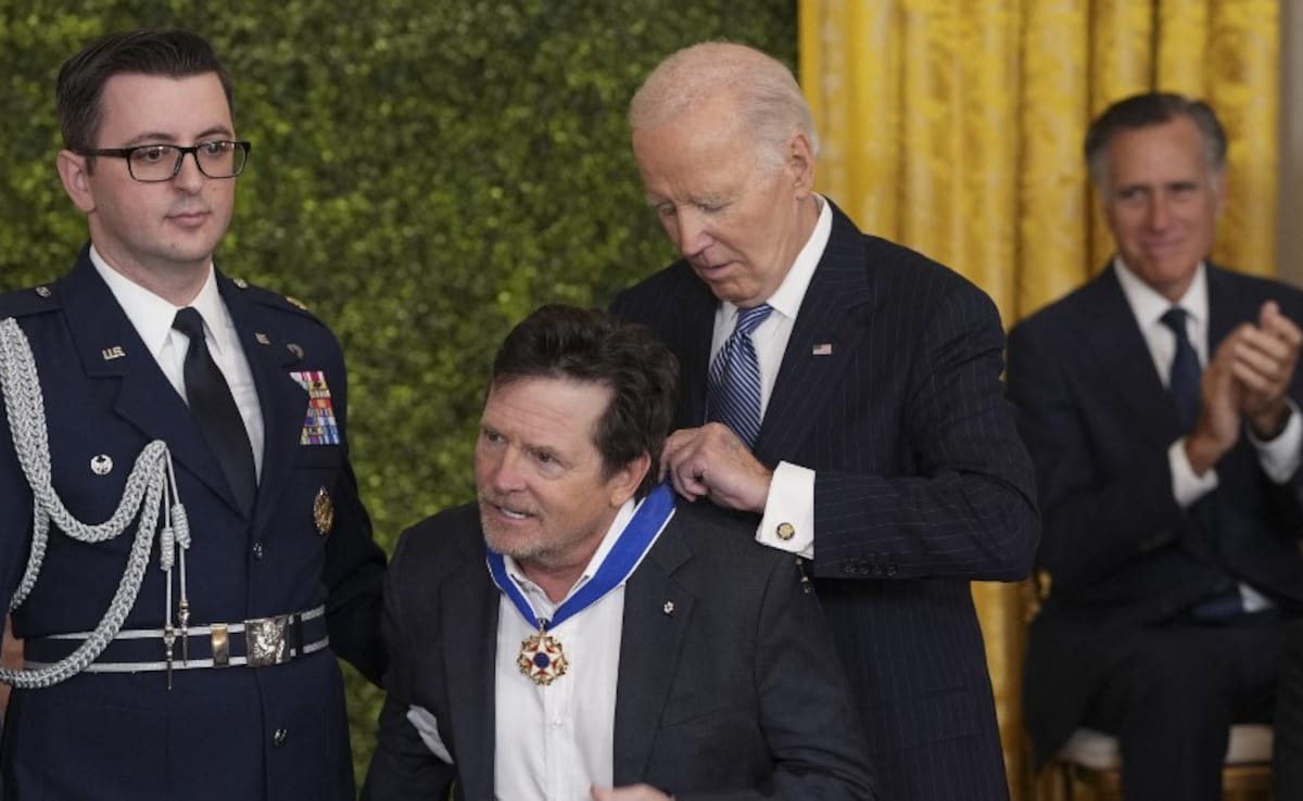 American movie star Michael J Fox was awarded with the Medal of Freedom American movie star Michael J Fox was awarded with the Medal of Freedom