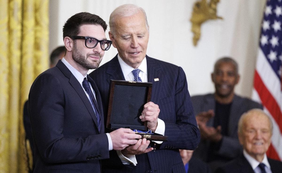 Alex Soros accepted the award on behalf of his father George Soros Alex Soros accepted the award on behalf of his father George Soros