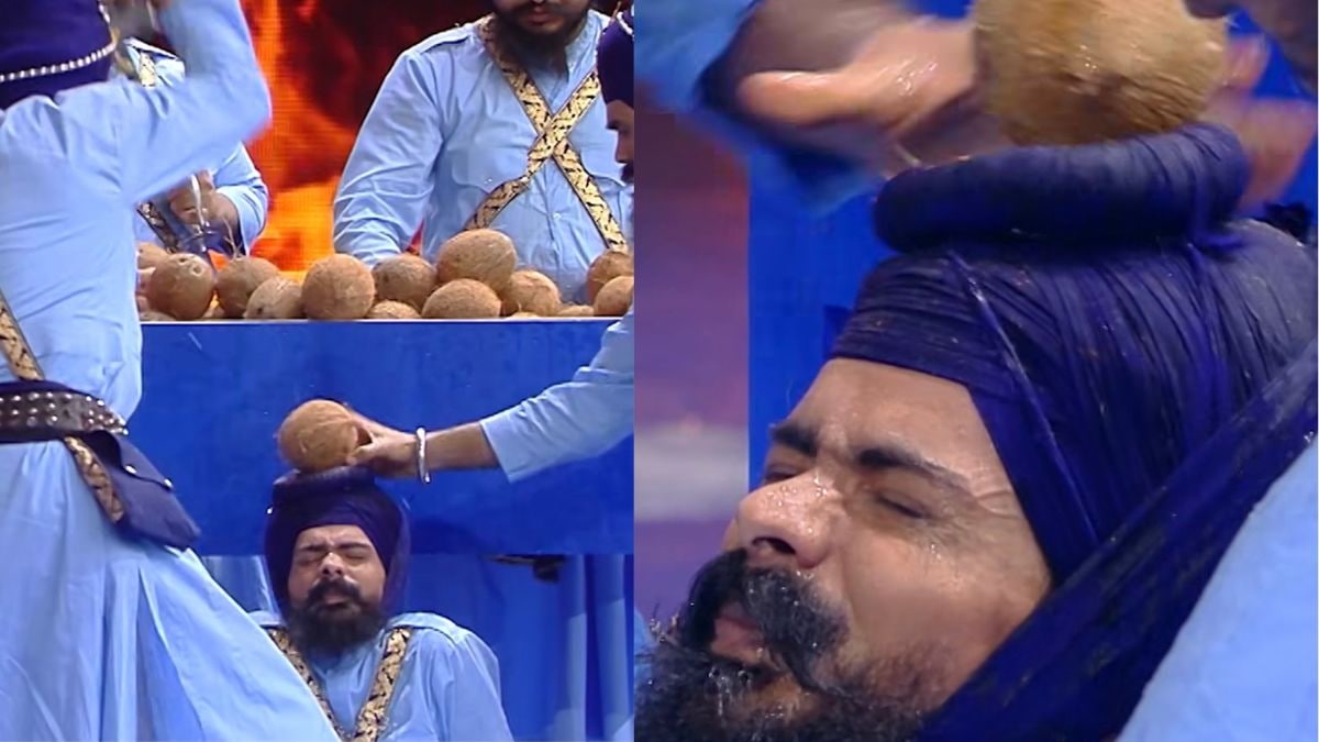 This Indian Group Sets Record For Smashing 85 Coconuts On A Persons Head In A Minute
