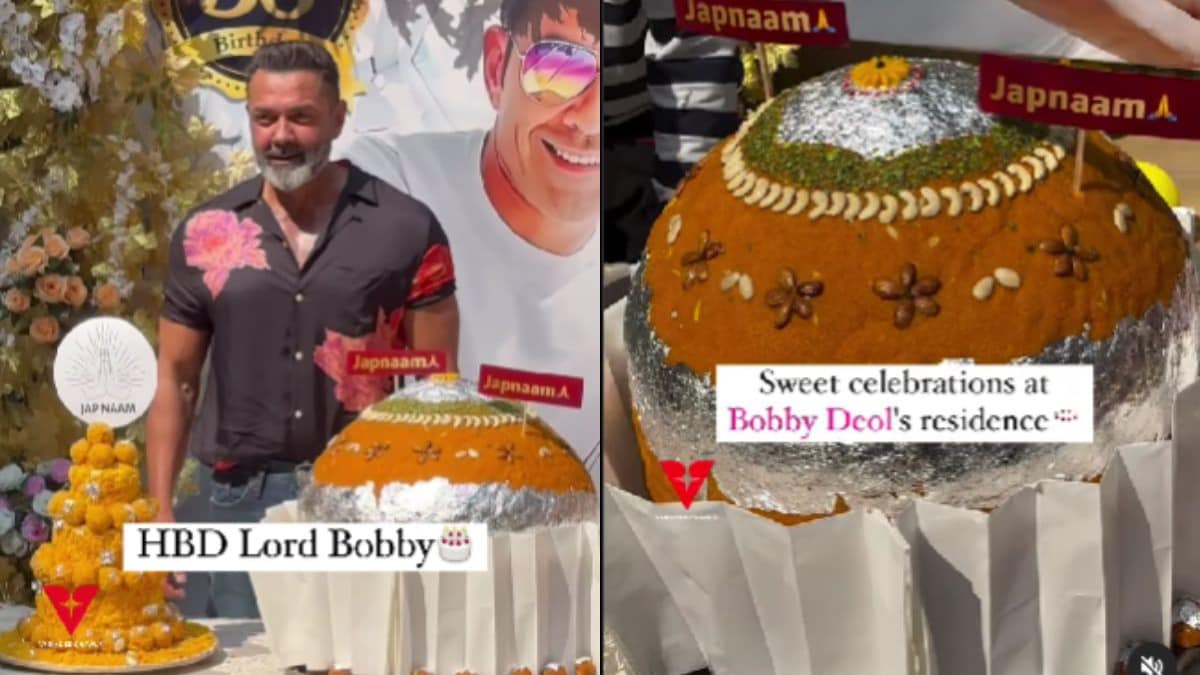 Bobby Deol Celebrates Birthday With Three Giant Cakes, Including Motichoor Ladoo Cakes