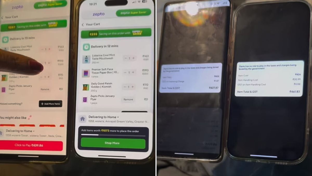 Viral Video Claims Zepto Charges Extra "Item Handling Cost" Only From iPhone Users