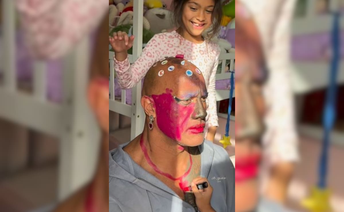 Dwayne Johnson Gets A Makeover From His Daughters
