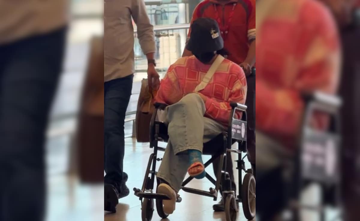 Rashmika Mandanna Limps Outside Airport, Then Sits In Wheelchair