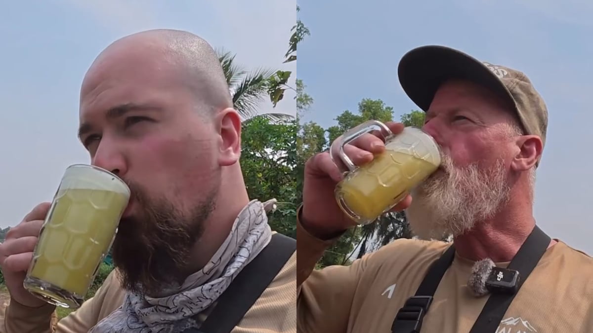 Watch: Foreign Father-Son Biker Duo Enjoy Roadside Sugarcane Juice In Goa. Video Is Viral