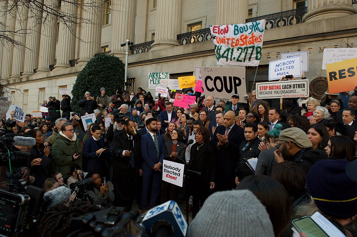 Protestors Outside the U.S. Treasury Department