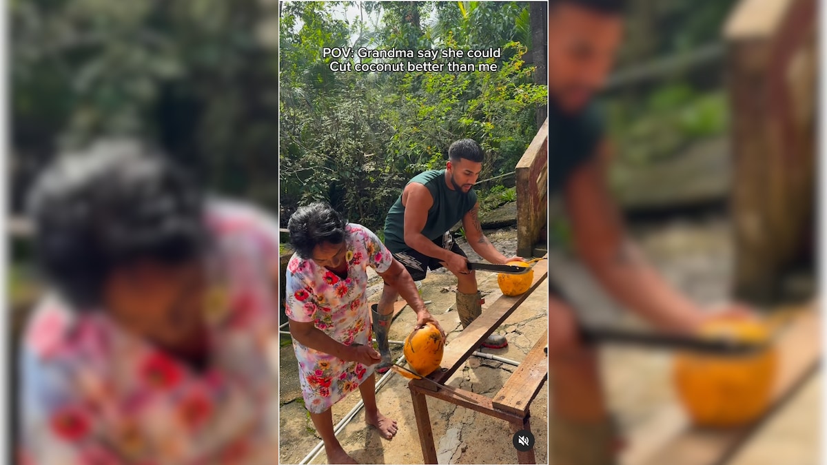 Viral Video: Man And Grandmother Compete In Coconut-Cutting Challenge. Guess Who Won