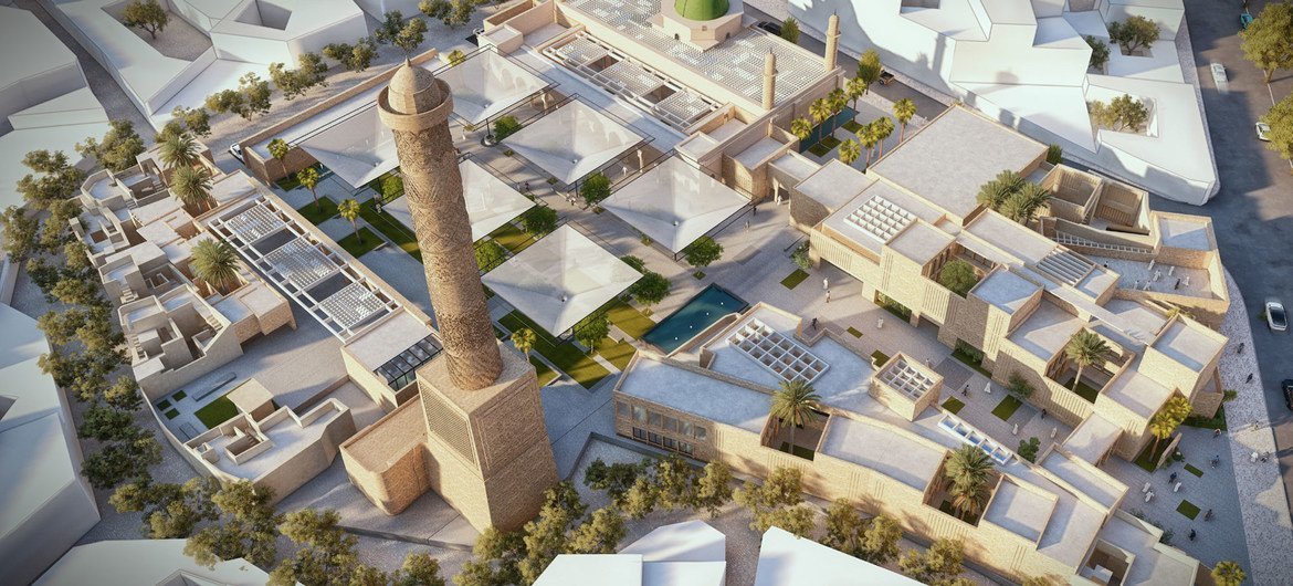 The Al-Nouri Mosque complex in Mosul is due to be rebuilt with support from UNESCO. The Al-Nouri Mosque complex in Mosul is due to be rebuilt with support from UNESCO.