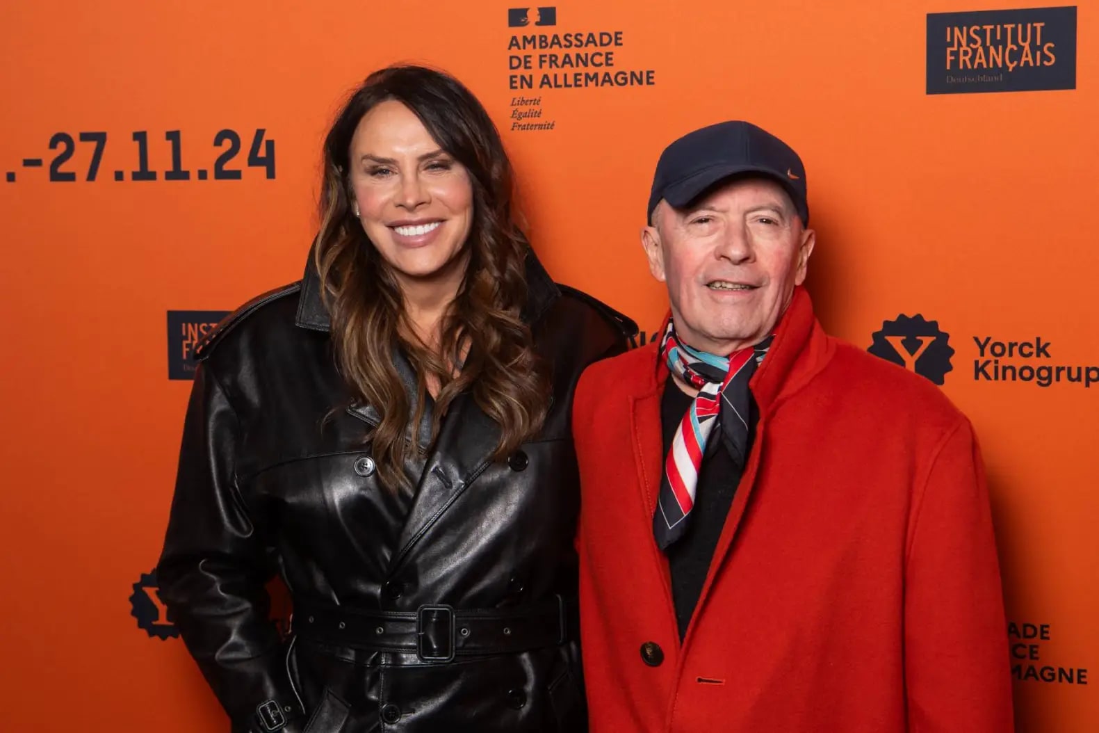 Emilia Perez director Jacques Audiard with Karla. Emilia Perez director Jacques Audiard with Karla.