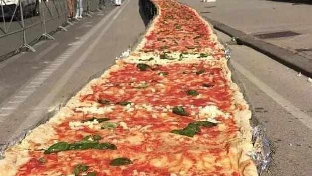 A unique pizza at the Pizzafest A unique pizza at the Pizzafest