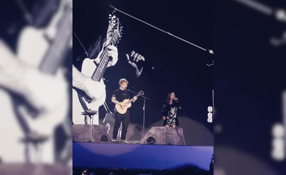 Jr NTR Is Over The Moon As Ed Sheeran Sings Chuttamalle With Shilpa Rao At Bengaluru Concert