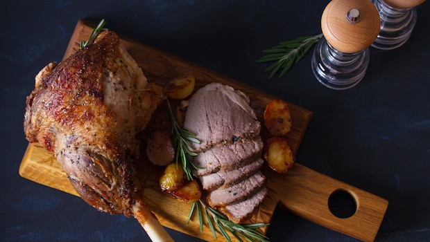 Roasted lamb legs makes meat lovers mouths watering. Roasted lamb legs makes meat lovers mouths watering.