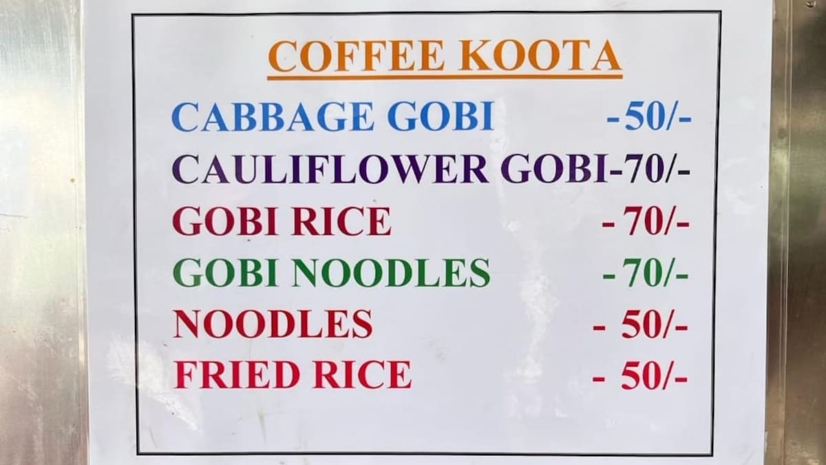 "Cabbage Gobi For Rs 50, Cauliflower Gobi For Rs 70": Bengaluru Restaurants Menu Is Trending