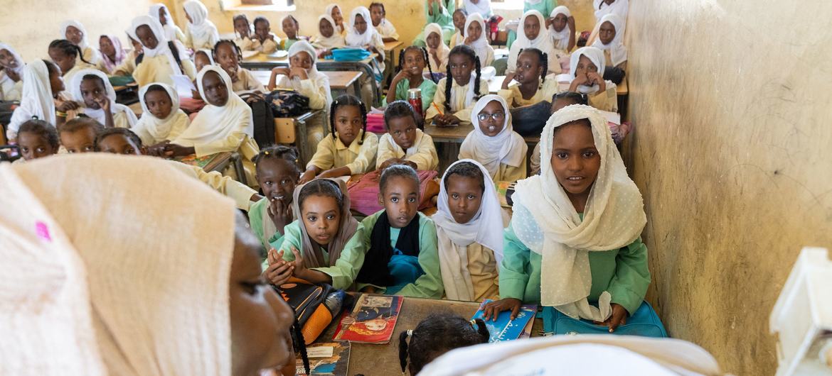 Third grader Wasim with her class in Port Sudan. Third grader Wasim with her class in Port Sudan.