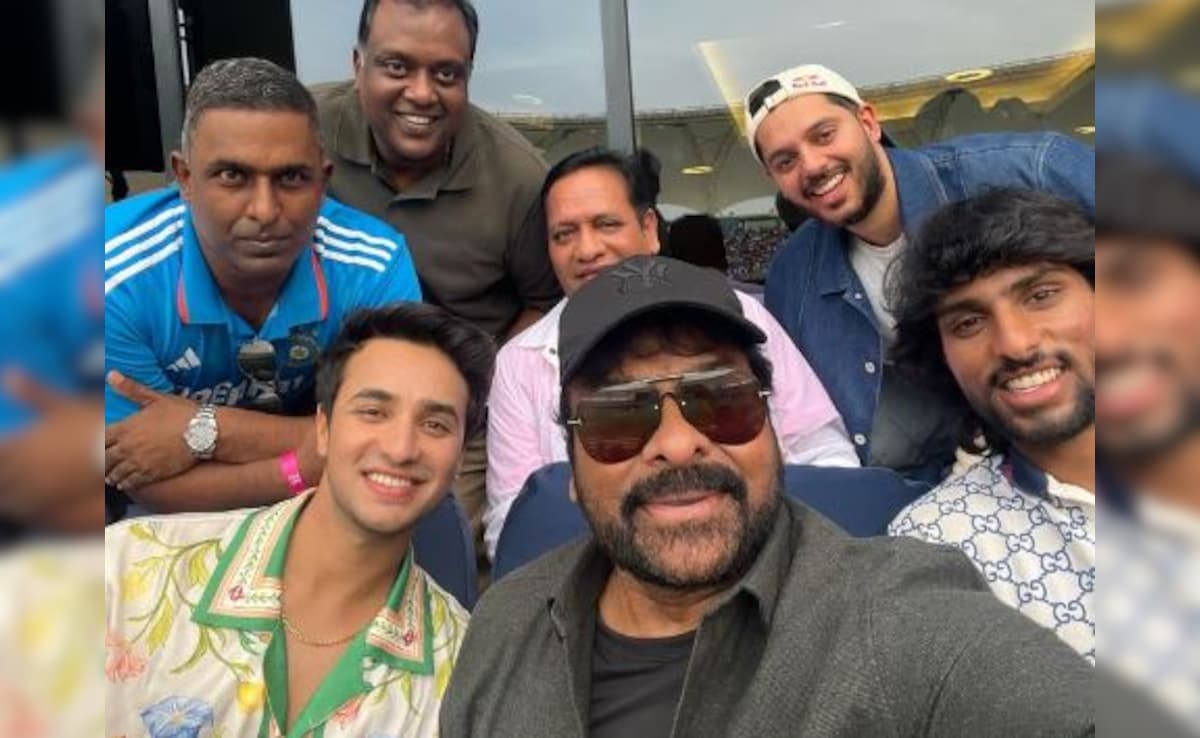 A Picture-Perfect Frame Featuring Chiranjeevi With Indian Cricketers Tilak Varma And Abhishek Sharma