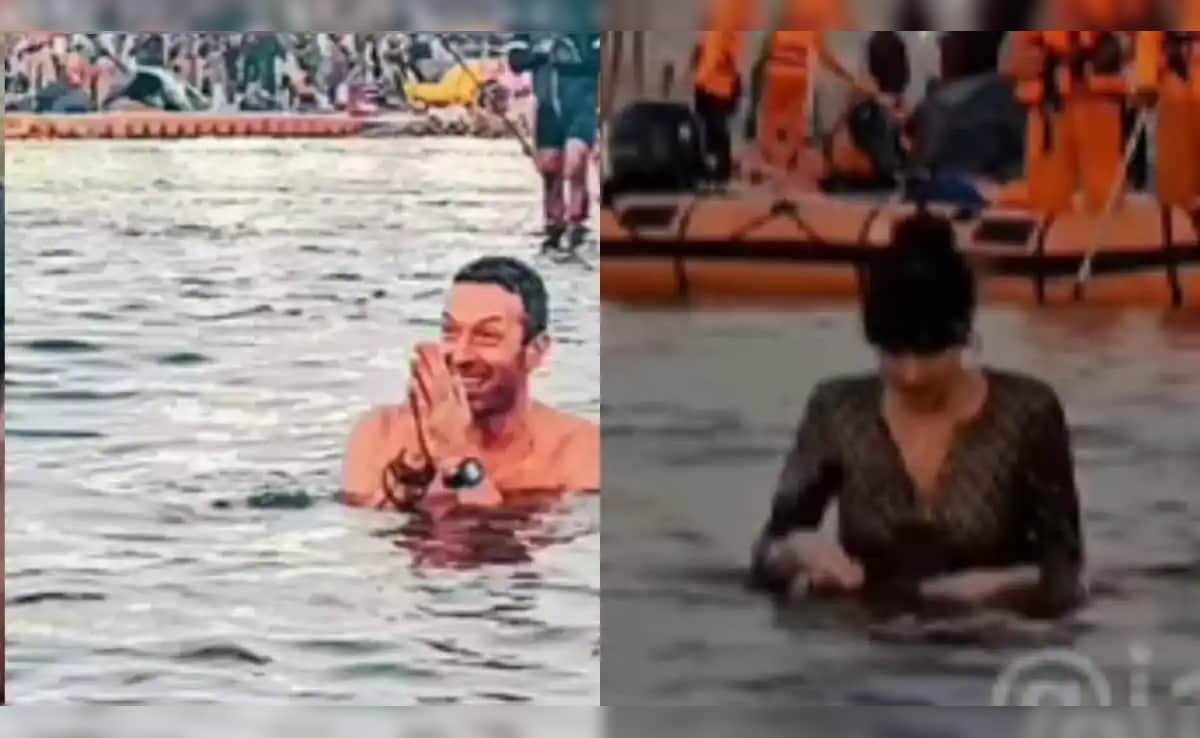Coldplay's Chris Martin, Dakota Johnson Take Holy Dip At Triveni Sangam