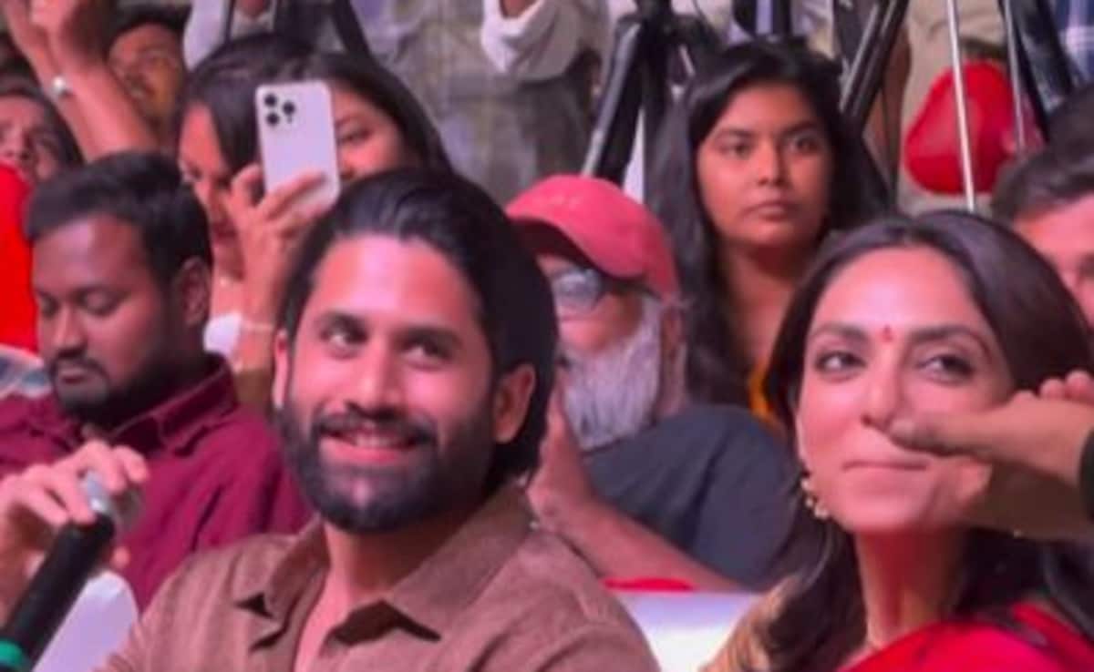 Sobhita Dhulipala Can’t Stop Blushing As Naga Chaitanya Calls Her Bujji Thalli At Thandel Success Bash