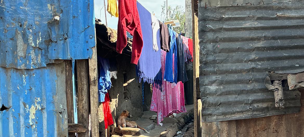 The Mathare slum in Nairobi houses 500,000 people within 5 square kilometres. The Mathare slum in Nairobi houses 500,000 people within 5 square kilometres.