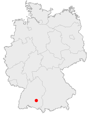 Map indicating the location of Riedlingen, in Germany