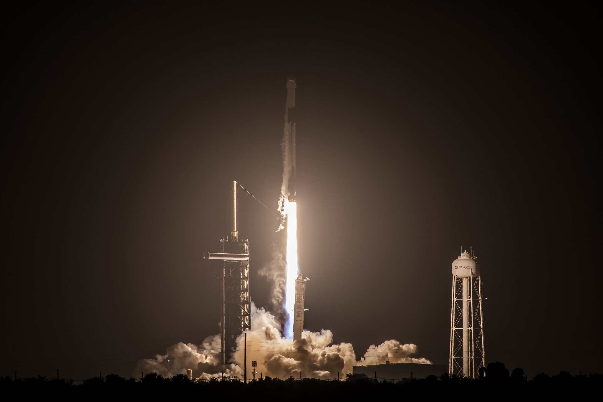 The SpaceX Falcon 9 rocket carrying the Dragon spacecraft lifts off from Launch Complex 39A at NASA’s Kennedy Space Center in Florida on Monday, April 21, 2025, on the company’s 32nd commercial resupply services mission for the agency to the International Space Station. Liftoff was at 4:15 a.m. EDT.