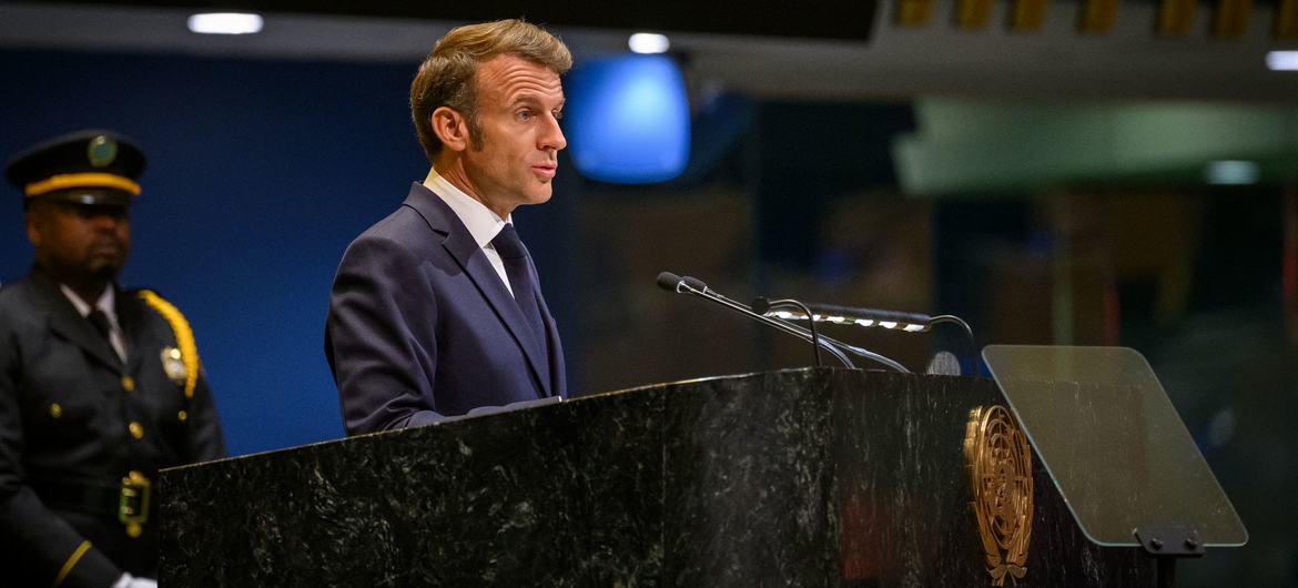 President Emmanuel Macron of France addresses the general debate of the General Assembly’s eightieth session.