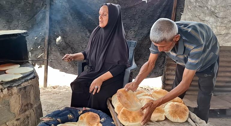 Aisha Al-Ra‘i, displaced from Gaza City to the south of the Strip