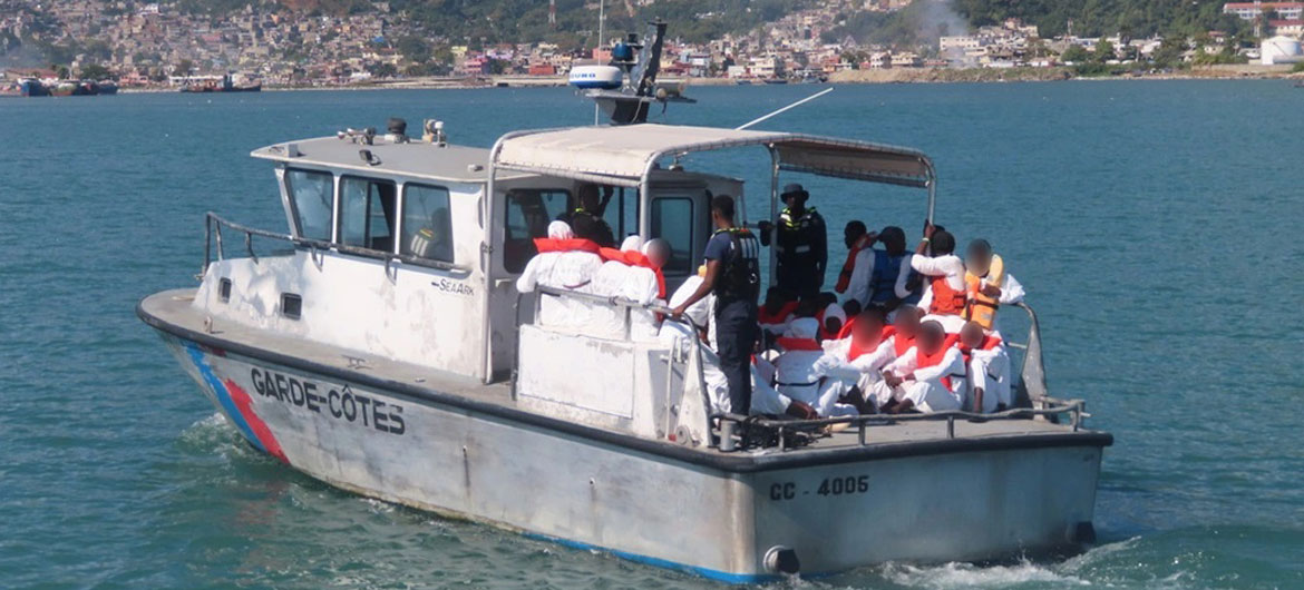 The Haitian Coast Guard repatriates migrants who had fled the country through established trafficking routes. The Haitian Coast Guard repatriates migrants who had fled the country through established trafficking routes.