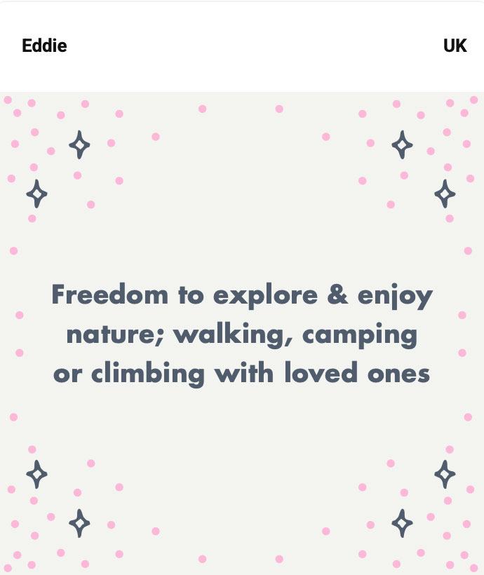 A participant's response.