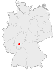 Location of Hanau in Germany