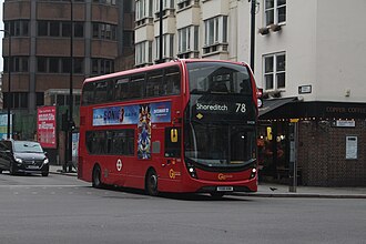 A Go-Ahead London ADL Enviro bus showcasing a Sonic the Hedgehog 3 poster on its side
