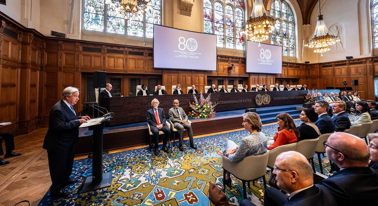As the ‘world court’ turns 80, Guterres says law must prevail over force