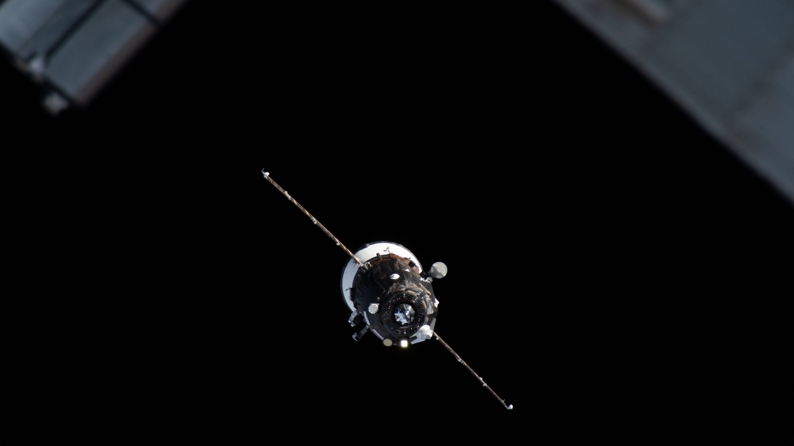 The Progress 94 cargo spacecraft, loaded with nearly three tons of food, fuel, and supplies, nears the International Space Station ahead of its docking on March 24, 2026. Credit: NASA