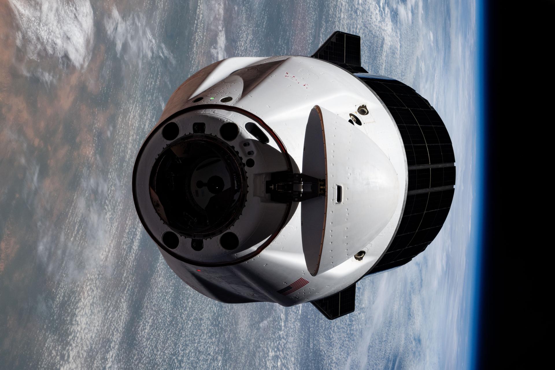 A SpaceX Dragon cargo spacecraft supporting NASA's SpaceX CRS-33 mission approaches the International Space Station on Aug. 25, 2025, for an automated docking to the Harmony module's forward port.