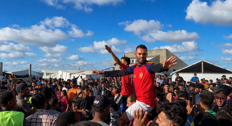 Borrowed boots, borrowed joy: Football thrives in Gaza camps